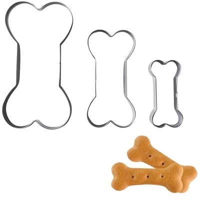 3 piezas de moldes para galletas de hueso, pata de perro de acero inoxidable, para golosinas de perro y galletas, ideal como regalo para manualidades y hornear en casa