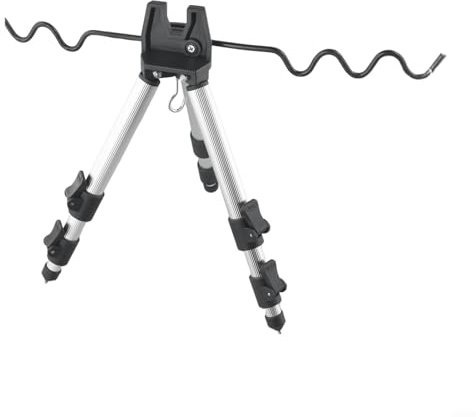 Supporto telescopico per canna da pesca in lega di alluminio, treppiede pieghevole con gambe a punta per un supporto stabile, supporto regolabile per pesca sul fiume, mare, lago, design compatto per