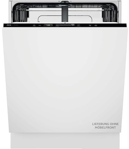 AEG 6000 Geschirrspüler vollintegriert 60 cm, Satellite-Sprüharm, GI620C2SC | Kraftvolle Spülmaschine mit 3x besserer Sprühabdeckung, viel Platz, höhenverstellbarer QuickLift Oberkorb, 44dB, LightOnFloor