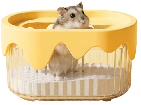 Hamster Sandbads Behållare Sällskapsdjurs Dammdusch Samt Toalett Och | Gerbilsandduschbehållare för gnagare för Ökenråtta och Chinchilla och Dvärgigelkott och Hamster och Marsvin och Gna