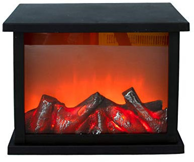 Kaminlaterne 30 cm mit tanzenden LED Flammen - Kaminfeuer LED Flammeneffekt LED Kamin Feuer Laterne