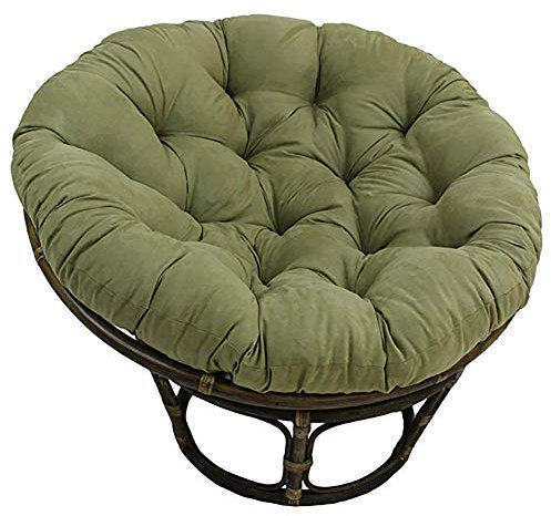 KKLTDI Rattan Papasansessel Orthopädisches Sitzkissen, Weich Rund Abnehmbarem Hängen Ei Stuhlkissen D110cm(43.3 In) Für Garten Terrasse-grün 110cm(43inch)
