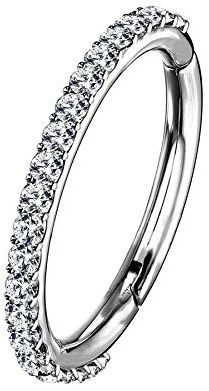 OUFER 16G Rostfreier Stahl Knorpel Ohrringe Fünf Petal Clear CZ Blume Tragus Helix Earrings Knorpel Ohrstecker steel-18G-8mm