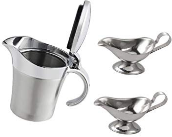 Tubayia Lot de 3 saucières thermiques en acier inoxydable à double paroi - Pour restaurant, hôtel