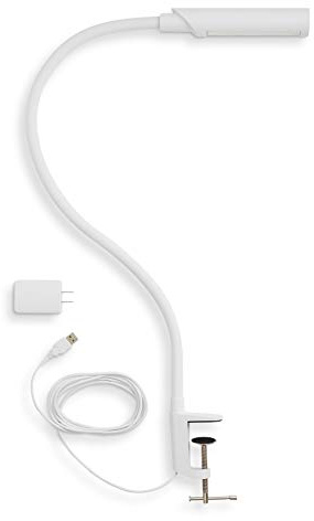 Reliable UberLight Flex 3100TL Task Light – LED Portable Desk Light with Clamp, USB Connection, 26.5” Flexible Gooseneck, 270° Rotational Head, 9 Light Settings, and up to 60,000 Hours of Use (White)