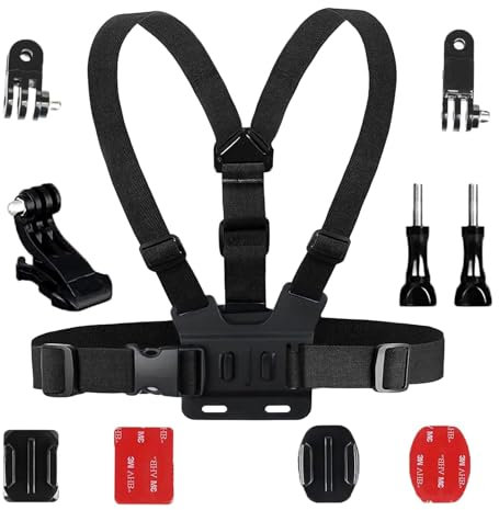 WiDream Fotocamera Supporto per Fascia Toracica Viene Fornito con Nove Pezzi Accessori per Fotocamere per Caschi Sportivi