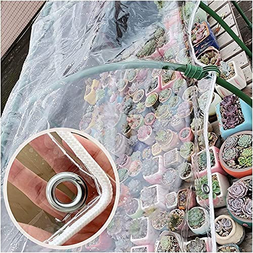 NA LI JIN BO Abdeckplane Holz,Wasserdichtes Transparentes Planenblatt Mit Ösen, Wetterfeste PVC-Plane Für Den Außenbereich, Für Terrassentische Und Stühle, 36 Größen (Color : Clear, Size : 2.5x2.5m)