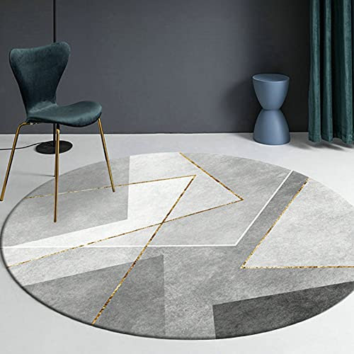 DRSFF Nordische graue Runde Runde Teppiche für Wohnzimmer Schlafzimmer Nachtswert 80 cm 100 cm 120 cm 140 cm 160cm 180 cm 200 cm kreisförmige Teppich Couchtisch-Matten (Size : Durchmesser 80cm)