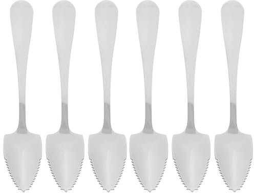 DOITOOL 6 Pcs - Cucchiaio da pompelmo in acciaio INOX, cucchiai da cucina, colore: Argento