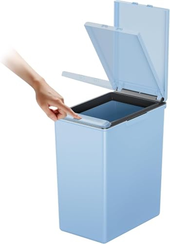 EKO Morandi Cubo de Basura para Cocina 20 L con Tapa Táctil Azul Titanio