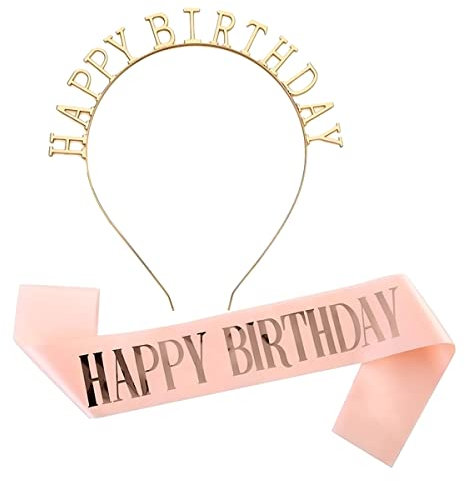 Corona Compleanno Cintura Principessa Copricapo Tiara Fascia per Donna Girl Festa (rosa)