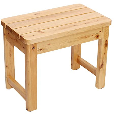 XJHOME Shower/Bath Stools Wooden Bathroom Bench Shower Foot Rest for Bathtub Shaving Legs Spa Sauna Seat Bathing Seat Waterproof Non-slip for the Elderly Disabled Small Seat ( Size : 50x30x40cm )
