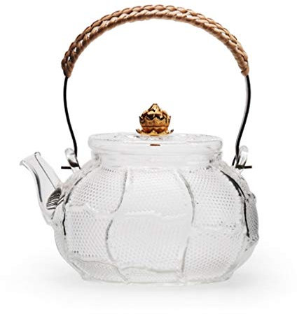 Teiera premium Glass TeaPot Elevata resistenza alla temperatura Filtro for utensili for ufficio Bollitore for utensili da teaware Avvolgicate Container Regalo artigianale 650ml / 22oz amante del tè, r