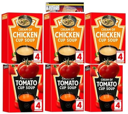 Chicken Cup a Soup (x3) and Tomato Soup (x3) Bundle and Kitchen Fella 14 Day Healthy Eating Guide Postcard