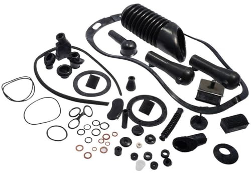 2EXTREME Gummi Kit 53-teilig kompatibel mit Vespa Rally, Sprint, VBB, VNB | UNI AUTO 53-teiliges Set aus Gummi/Kunststoff/Kupfer, schwarz; kompatibel mit Vespa Super, VNA, GL; zur Restauration
