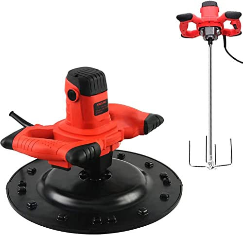 SPUZZO Truelle électrique for mortier de Ciment de béton, Ponceuse portative for cloisons sèches 1280 W 80-200 TR/Min Truelle de mortier de Ciment for béton à Vitesse Variable, Forte adhérence