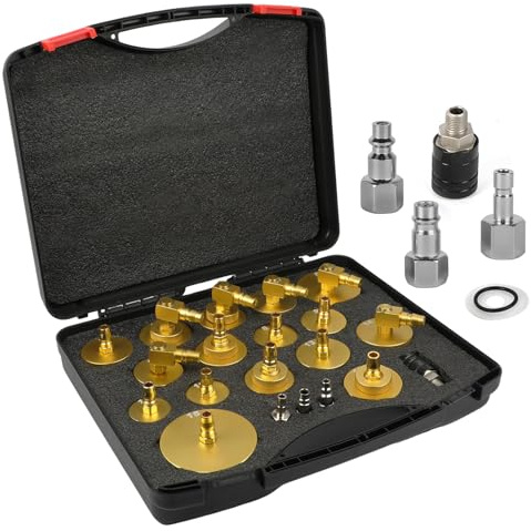 CMTOOL Master Cylinder Bleeder Kit, 20PCS Brake Bleeder Adapter Kit, Aluminum Material, Brake Pressure Bleeding Set with Quick Connector, for Most Vehicles