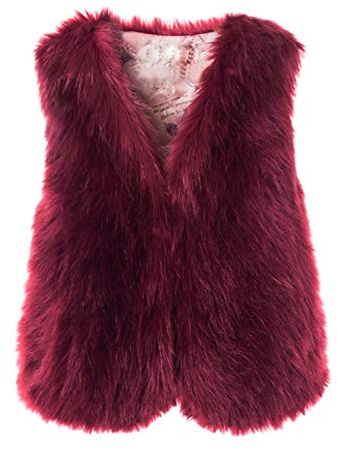 Damen Fellweste Kunstpelz Weste Kurzweste Kunstfell Mantel Jacke Faux Pelz Waistcoat Ärmellos Winterjacke Parka Fell Mäntel Tops