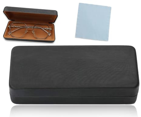 KAPSING Brillenetui Hartschale Groß Brillen Sonnenbrillen Etui mit Mikrofaser-Brillentüchern Glasses Case für Herren und Damen