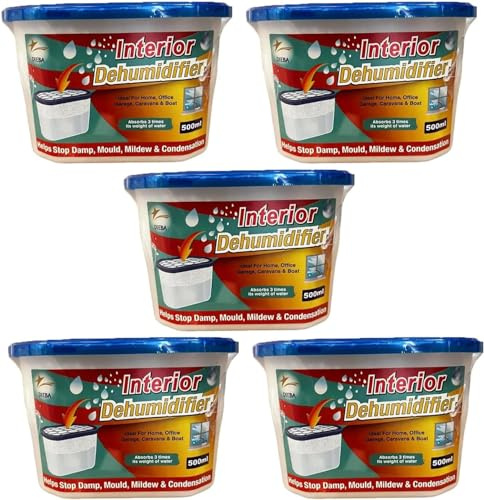 Dehumidifier - Pack of 12 - Moisture And Humidity Absorber - 500ml -Prevents Mold, Attracts Extra Moisture from Your Bathroom, Closet, Kitchen & Study, No Electricity Required, Disposable. (12)