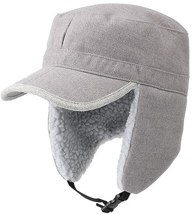 Gefomuofe Unisex Fliegermütze Rib Bomber Aviator Pilot Hat Faux Fellmütze Winter Russische Mütze Herren Bomber Hut Fliegermütze Erwachsenen Wintermütze Ohrenschützer