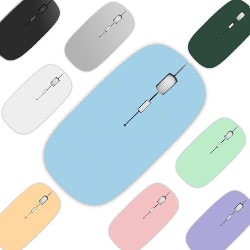 aichiw Ratón Inalámbrico Bluetooth, Ajuste de dpi de 3 Velocidades, Ligero y Portátil, Compatible con Portátil/iPad/iPhone/Mac/PC, Requiere Pila AA (No Incluida)(Azul)