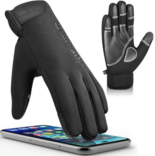 ARFNKIM 100% Wasserdicht Winterhandschuhe, [Fünfschichtige Verdickung -10℉ Thermo] Winddichte Touchscreen Warme Fahrradhandschuhe Skihandschuhe Laufhandschuhe für Herren Damen