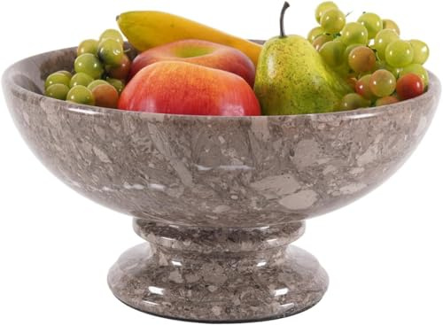 Radicaln Cuenco de frutas de mármol de 10 x 5 pulgadas, hecho a mano, para decoración de encimera de cocina, plato de frutas para mesa de comedor, accesorios de cocina (Oceanic)