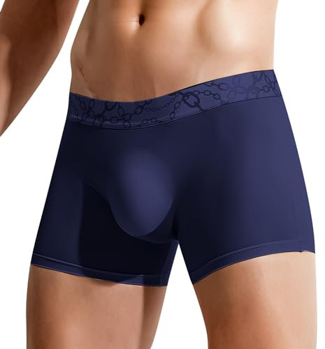 SRZYMJ Herren Boxershorts Baumwolle Herren Retroshorts Herren Shorts UnterwäSche Unterhosen Herren Baumwolle Slips Shortys Herren-Strings Unterhose Herren Lang Trachtengürtel Für Herren Blau XXL