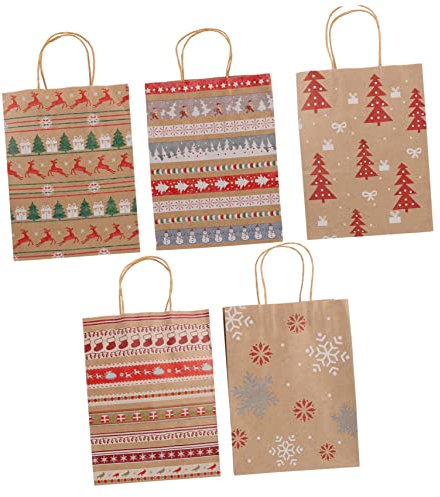 minkissy 20stücke Weihnachtstüten Aus Kraftpapier Bonbonbeutel Für Süßigkeiten Geschenktüten Für Weihnachtsfeiern