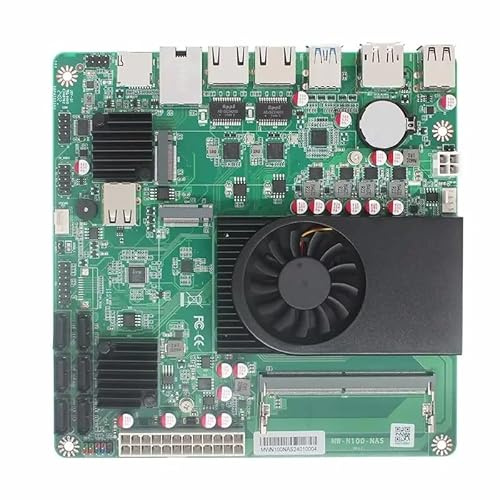 HKUXZR 1 * 10G 2*i226-V 2.5G 3LAN Intel N150 NAS Motherboard 6-Bay 6*SATA3.0 2*M.2 NVMe 1*DDR5 Soft Router ITX Mainboard (N100 10GB NAS)