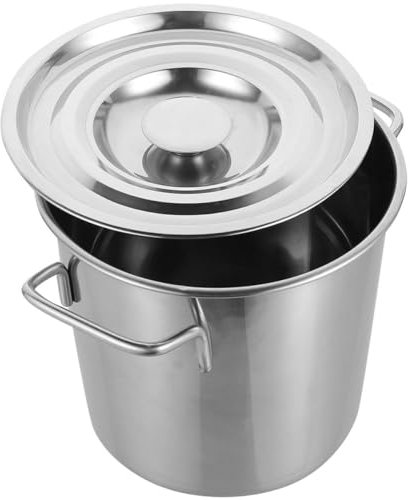 Cabilock Cubo De Acero Inoxidable Doble Asa Tapa Ideal Para Cocina y Almacenamiento