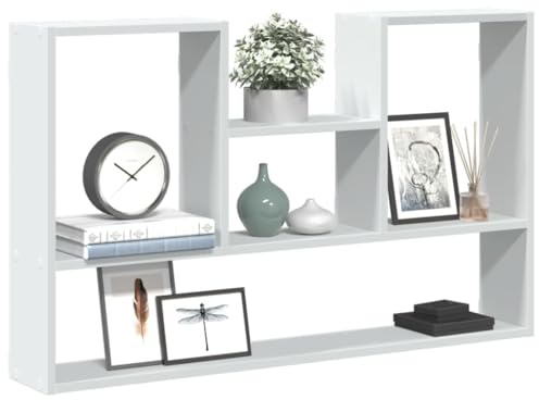 homiuse Schweberegal für Wohnzimmer Weiß 99x15x60 cm Holzwerkstoff Wandregale Hängeregal Platzsparend Regalwürfel Reichlich Stauraum Schlafzimmer Regal zur Präsentation Bücher