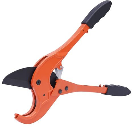 Cortador de Tubos de PVC con trinquete de 20-75 mm, cortatubos con Cuchillas afiladas de Acero Inoxidable de ‌65 MN, Corta mangueras de PEX, PVC, PPR y plástico, Adecuado para Reparaciones