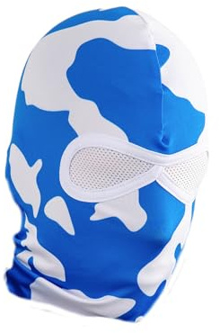 PGWEAR Sturmhaube Camouflage - Atmungsaktive Balaclava mit Netzaugen - Herren Vollgesichtsmaske in Tarn-Optik (Blau, Rot, Gelb) - Streetwear & Fanwear - Made in Europe