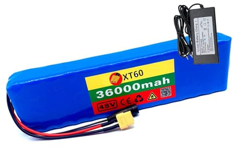 Batterie de Vélo Électrique, Batterie Au Lithium 48V 36Ah Batterie de Vélo Électrique 48 Volts Batterie Lithium-ION Rechargeable pour Scooter Électrique 13S2P XT60 Plug,48V 36Ah