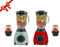 Bistro Chef 2-in-1 Nuts Ice Crushing Mixer Blender 850W, Professional Handheld Kitchen Blender 1.5L for Smoothie Maker, Fruit Juice, Shake, Made from Glass & Stainless Steel (Red & Green, Pack of 2)