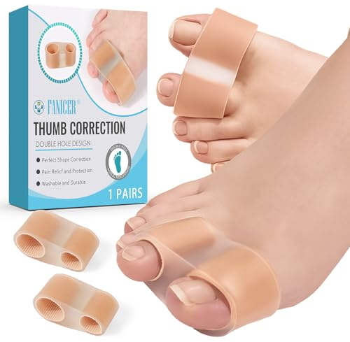 2 Piezas Separador de Dedos del Pie, Corrector de Dedos Superpuestos, Hallux Valgus Toe Correctores, Relaja y Estira el Dedos de Pie, Alineacin Natural (Color de piel)