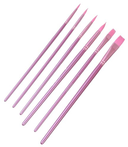 nuanzhiyuan 6 pinceles profesionales de cerdas de nailon para acuarela, para artistas, principiantes, acrílicos, gouache, pintura al óleo