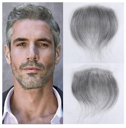 FUHAI-666 Tupé de Hombre Tupé for Hombre, línea Frontal en V, Cabello Humano Liso, Piel sintética Ultrafina, prótesis capilar for Hombre. Pelucas De Pelo Peluquín(16x1.5cm)