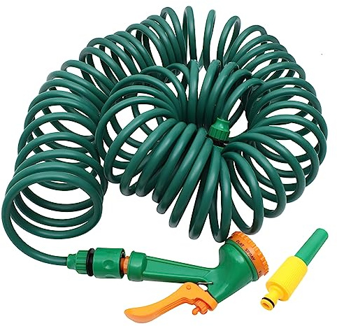 AKOOSY Tubo Da Giardino Retrattile Estensibile 10 M, Tubo Per Irrigazione Multifunzionale Resistenza Antistrappo, Adatto Per Pulizia Auto, Innaffiamento Piante e Giardinaggio Esterno