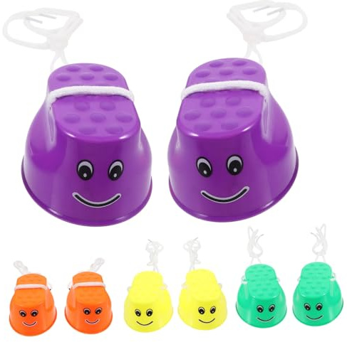 CLISPEED Kinder Stelzen Balancier Stelzen Aus Verstärktem Kunststoff Mit Verstellbarem Seil Outdoor Balance Eimer Spielzeug Für Motorische Entwicklung
