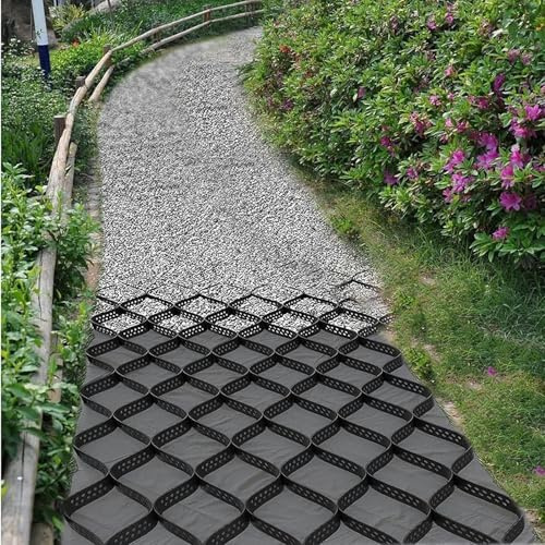 Estabilizador de entrada resistente, rejilla de grava de 3 a 30 pies para calzadas, caminos, jardines y pendientes, control de erosión y estabilización del suelo (3 x 8 m/10 x 26 pies)