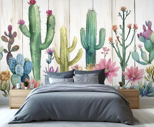 YXQAIED Cactus Wallpaper, Aztec Bedroom Wallpaper, Western Wall Paper for Living Room, Not Self-Adhesive Photo 3D Wall Murals & Home Decor