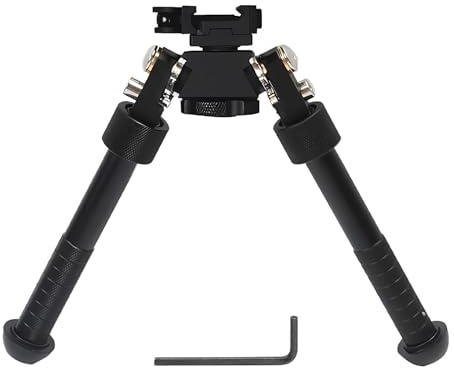 Bipied V8 Réglable, Bipod Picatinny Rail Bipod, Rotation Réglable de 360 Degrés de Bipied, 6,5 Pouces à 9,5 Pouces Bipied Tactique, avec Support de Levier CNC QD, pour Support de Fusil