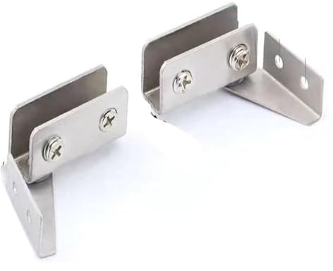Charnières pivotantes for porte en verre, pinces de fixation for douche, 2 charnières sans trou for, acier inoxydable(Rotating Shaft)