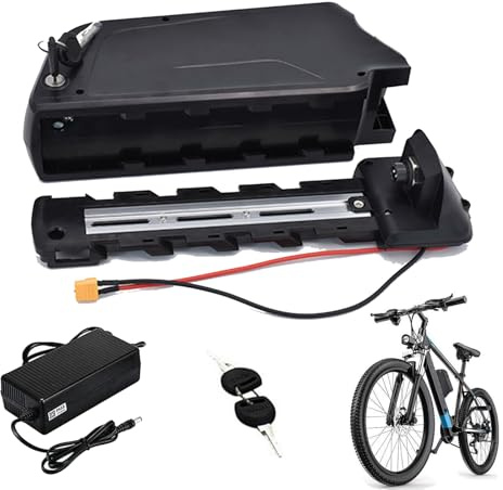 JHKJ Batteries Li-ION 48 V 10 Ah, 8 Ah, 13 Ah (à Fixer sur Le Tube Diagonal) et 36 V 15 Ah, 18 Ah pour vélos électriques, avec Chargeur pour Moteurs de 250 W à 720 W.,48v15ah