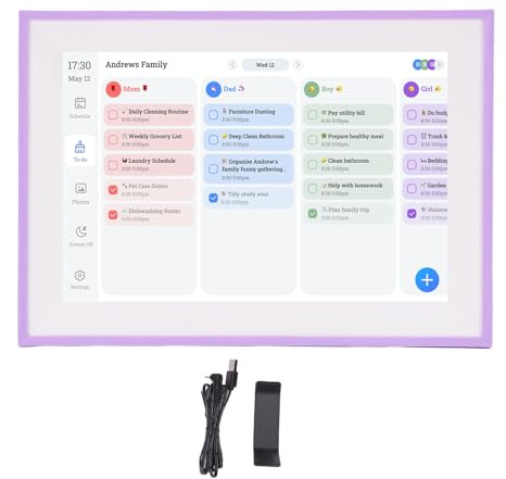 NOENNULL 10,1 Zoll Intelligenter Digitaler Kalender, LCD-Touchscreen-Tischkalender, Digitaler Wandkalender, Aufgabentabelle, Familienplaner für Wand- und Schreibtischmontage,