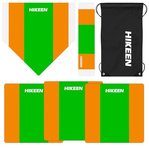 Hikeen Baseball & Softball Base Set, Throw Down Rubber Bases for Baseball Softball Kickball with Home Plate for Backyard Field Practice