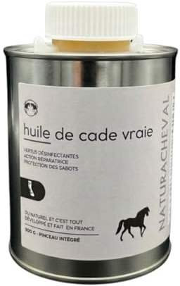NATURACHEVAL – Huile de Cade Cheval – Soin Naturel Peau & Sabots – Entretien Fourchette et Zones sensibles – Action assainissante – Format Liquide prêt à l’Emploi (250, Grammes)